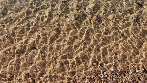 Clear water surface rippling over sandy seabed. Stock Footage 331723351