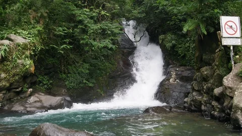 Clear Water in Waterfall Stock Footage 124569786