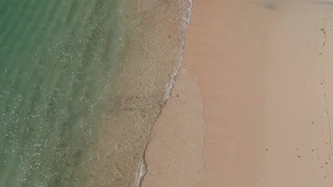 Clear Water, White Sandy Beach zoom out Stock Footage