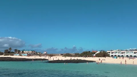 The clear waters at Playa El Cotillo El Cotillo Stock Footage 239634112