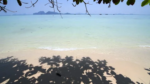Clear wave and white beach in Koh Kradan island in Trang, Thailand. Stock Footage 270423735