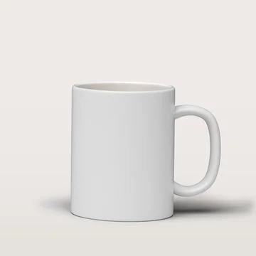 Clear white cup for coffee or tea isolated on white background. Stock Photos