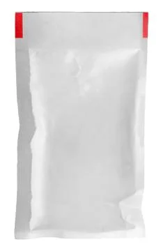 Clear white packet vertically Stock Photos