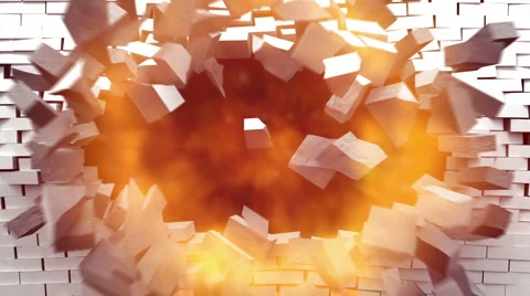 CLEAR white wall explosion + alpha Stock Footage