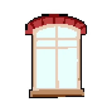 Clear window frame pixel art vector illustration Stock Illustration
