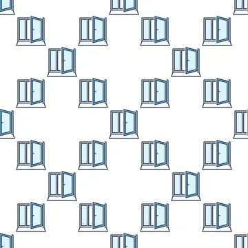 Clear Window vector New Opportunities blue seamless pattern Ilustración de archivo