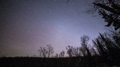 Clear winter night sky Stock Footage 72801077