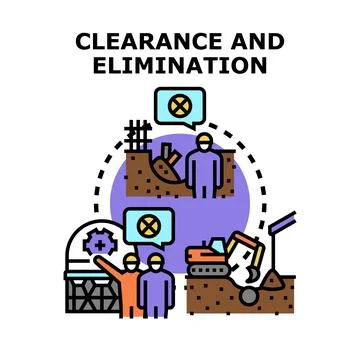Clearance and elimination of dangerous construction waste Stock Illustration