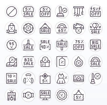 Clearance Comprehensive Vector Bundle with 35 Detail Enhanced Regular Line .. Illustrazione stock