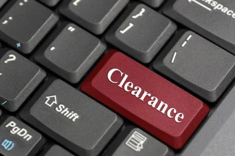 Clearance on keyboard Stock Illustration