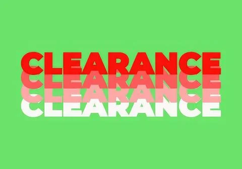 Clearance text with reflection on green background Ilustração Stock