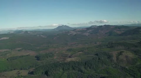 Clearcut Mountains Logging Scars - Aerial 1 Stock Footage 22097532