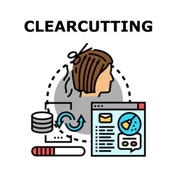 Clearcutting process for data management and digital content Stock Illustration