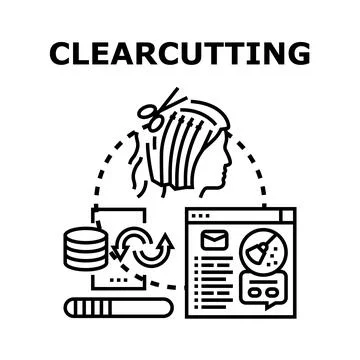 Clearcutting process for data management and digital content Stock Illustration