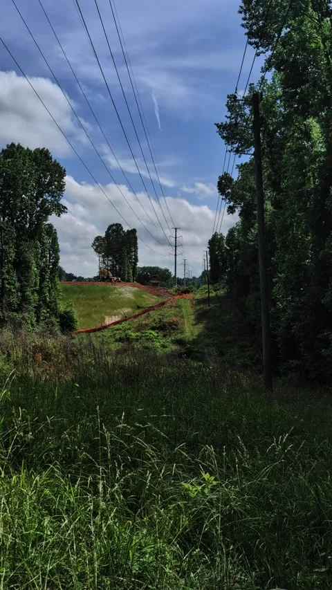 Cleared firebreak corridor beneath parallel transmission lines Vídeos de archivo 327835062