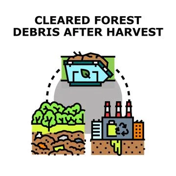 Cleared forest debris after harvest concept vector Stock Illustration