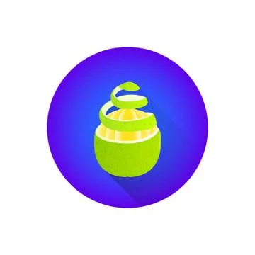 Cleared pomelo fruit spiral rind. Stock Illustration