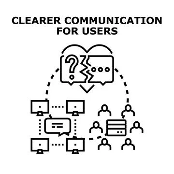 Clearer communication for users needing support services Stock Illustration