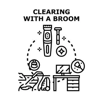 Clearing and cleaning various areas and objects concept Stock Illustration