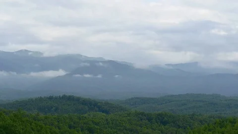 Clearing Clouds in The Smoky Mountains Stock Footage 102868443