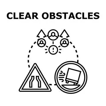 Clearing obstacles and solving problems for business success Stock Illustration