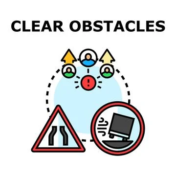 Clearing obstacles and solving problems for business success Stock Illustration