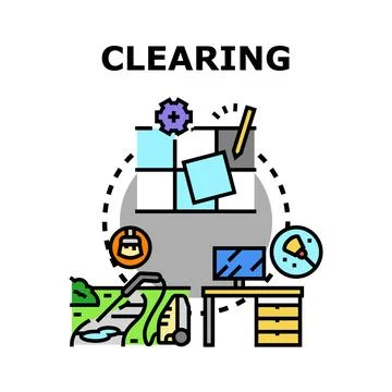 Clearing operations, reorganizing, managing, and maintaining spaces Stockillustratie