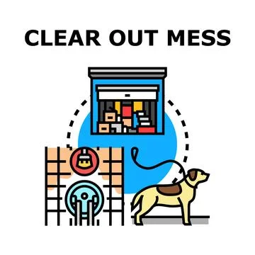 Clearing out mess and organizing home space Stock Illustration