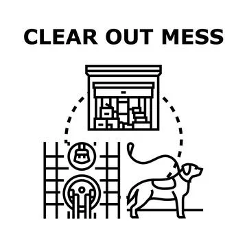 Clearing out mess and organizing home space Stock Illustration