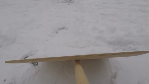 Clearing snow from the pavement Stock Footage 128254315