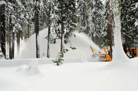 Clearing snow from the road Stock-Fotos