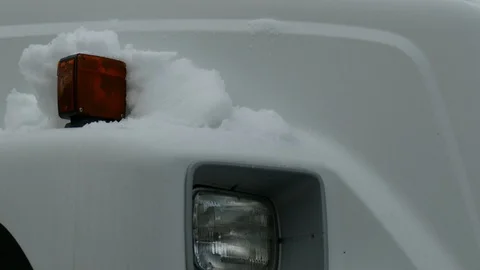 Clearing snow off truck Stock Footage 104072822