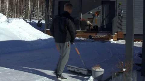 Clearing a snowy yard time-lapse Video stock 236241849