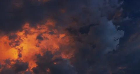 Clearing storm clouds where evening transitions to night. Stock Footage 284213459