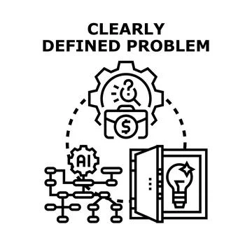 Clearly defining business problem with ai solution concept Stock Illustration
