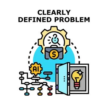 Clearly defining business problem with ai solution concept 스톡 일러스트