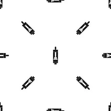 Clearomizer for cigarette pattern seamless black 스톡 일러스트