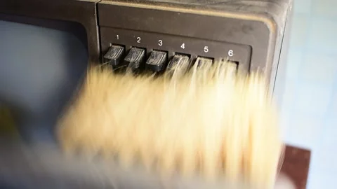 Clears buttons retro TV Stock Footage 138400161