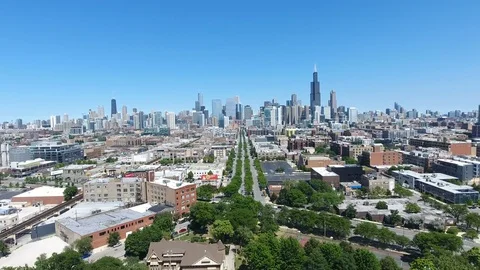 Clearsky Chicago skyline Stock Footage 81829034