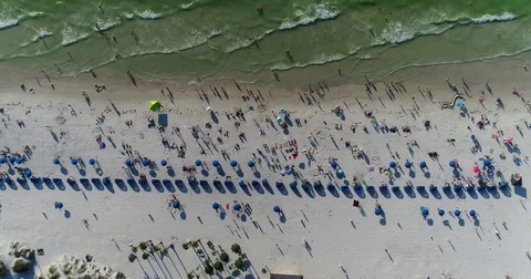 Clearwater beach aerial view Pinellas County, Tampa, Florida, United States Stock Footage