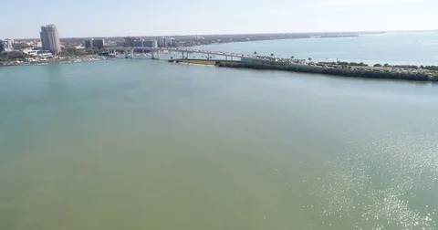 Clearwater beach aerial view Pinellas County, Tampa, Florida, United States Stock Footage
