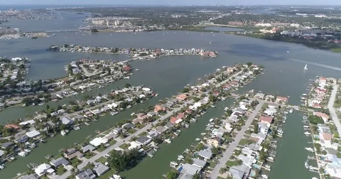 Clearwater beach aerial view Pinellas County, Tampa, Florida, United States Stock Footage 82285605