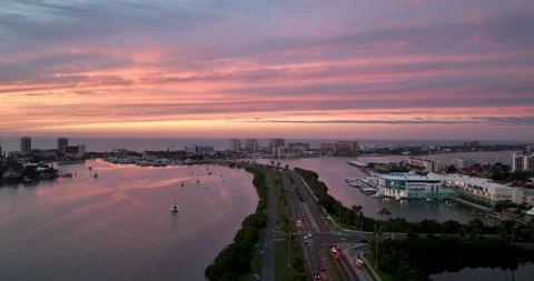 Clearwater Causeway at Sunset Stock Footage 166470053