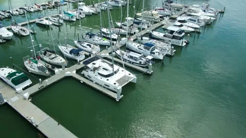 Clearwater, FL, USA - 6 Oct 2024 - A view over showing marina and boats Stock Footage 288119829