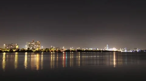 Clearwater harbor at night Stock Footage 2924256