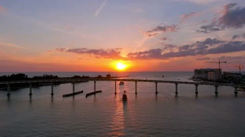 CLEARWATER PASS SUNSET Stock Footage 163937775