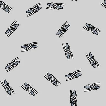 Cleat hitch nautical knot vector seamless pattern Stock Illustration