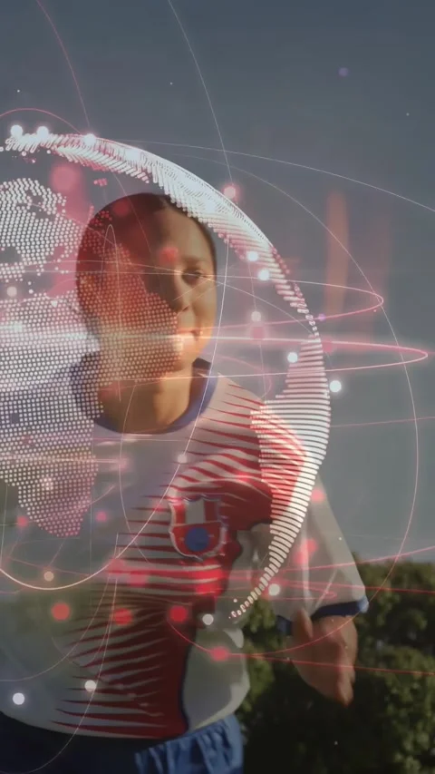 Cleats pushing grass starting rotating globe overlay team running and adjusting Stock Footage 332598745