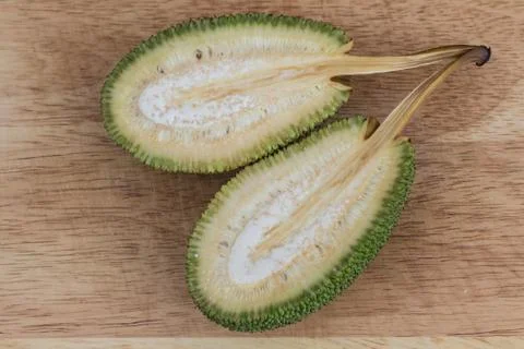 Cleaved immature jackfruit Foto stock