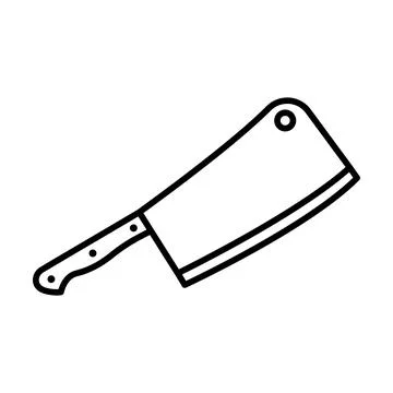 Cleaver meat icon design in linear style. Illustrazione stock